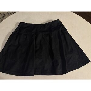 Black Womens Performance Athletic Skort Black Tennis Golf Skirt with Short Large